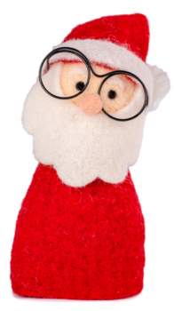 Eierwärmer Santa mit Brille, Filz, 12cm