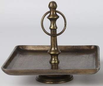 Etagere eckig Messing Antik