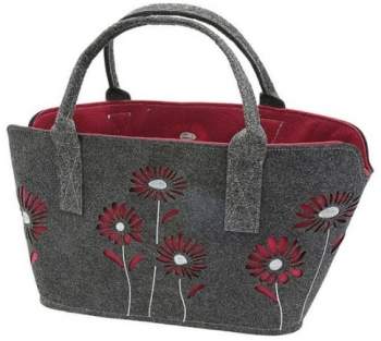 Gilde Tasche Filz Gerbera dunkelgrau