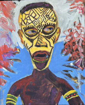 Original Gemälde "Nuba Mann III" - Norbert Hornig