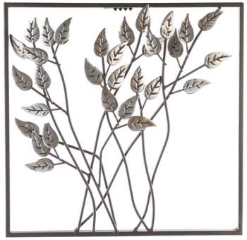 Wandbild Metall Blätter und Zweige 30cm