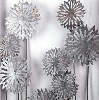Flowers Wandrelief Metall 62cm