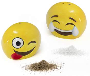 Balvi Salz- und Pfefferstreuer Emoji gelb