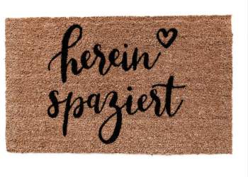 Eulenschnitt Indoor Fußmatte Kokos mit Spruch
