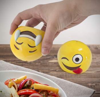 Salz- und Pfefferstreuer Keramik Emoji gelb