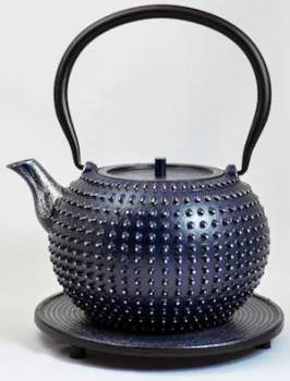 Teekanne aus Gusseisen Mu 1.2 Liter Blau silber