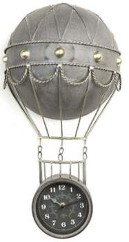 Wanduhr Metall Heißluftballon