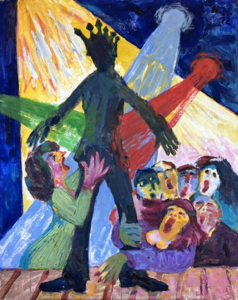 Fans 2012 Oel auf Leinwand/Holz 80 x 100 cm ​​​​​​​Prof. Norbert Hornig