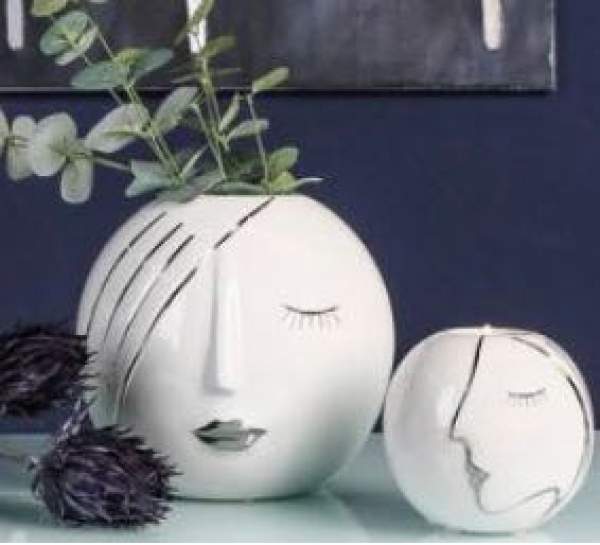 Gilde Teelichthalter -Set Keramik - rund Stilundkontur \