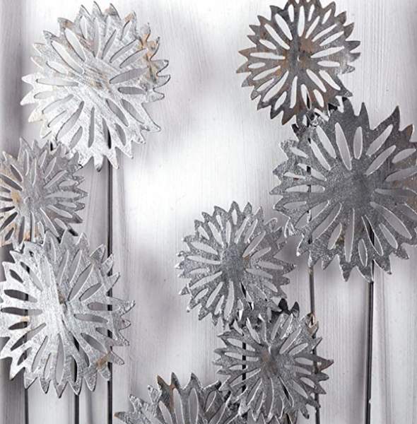 Flowers Wandrelief Metall 62cm