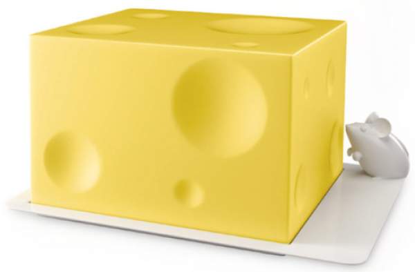 Balvi Käseglocke Cheese gelb weiss mit Maus