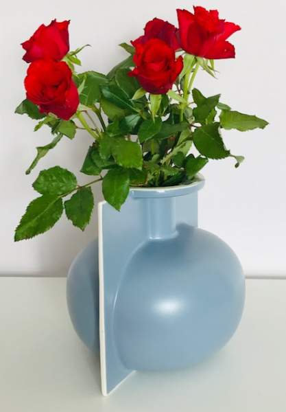 bauchige Vase hellblau