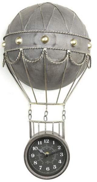 Wanduhr Metall Heißluftballon